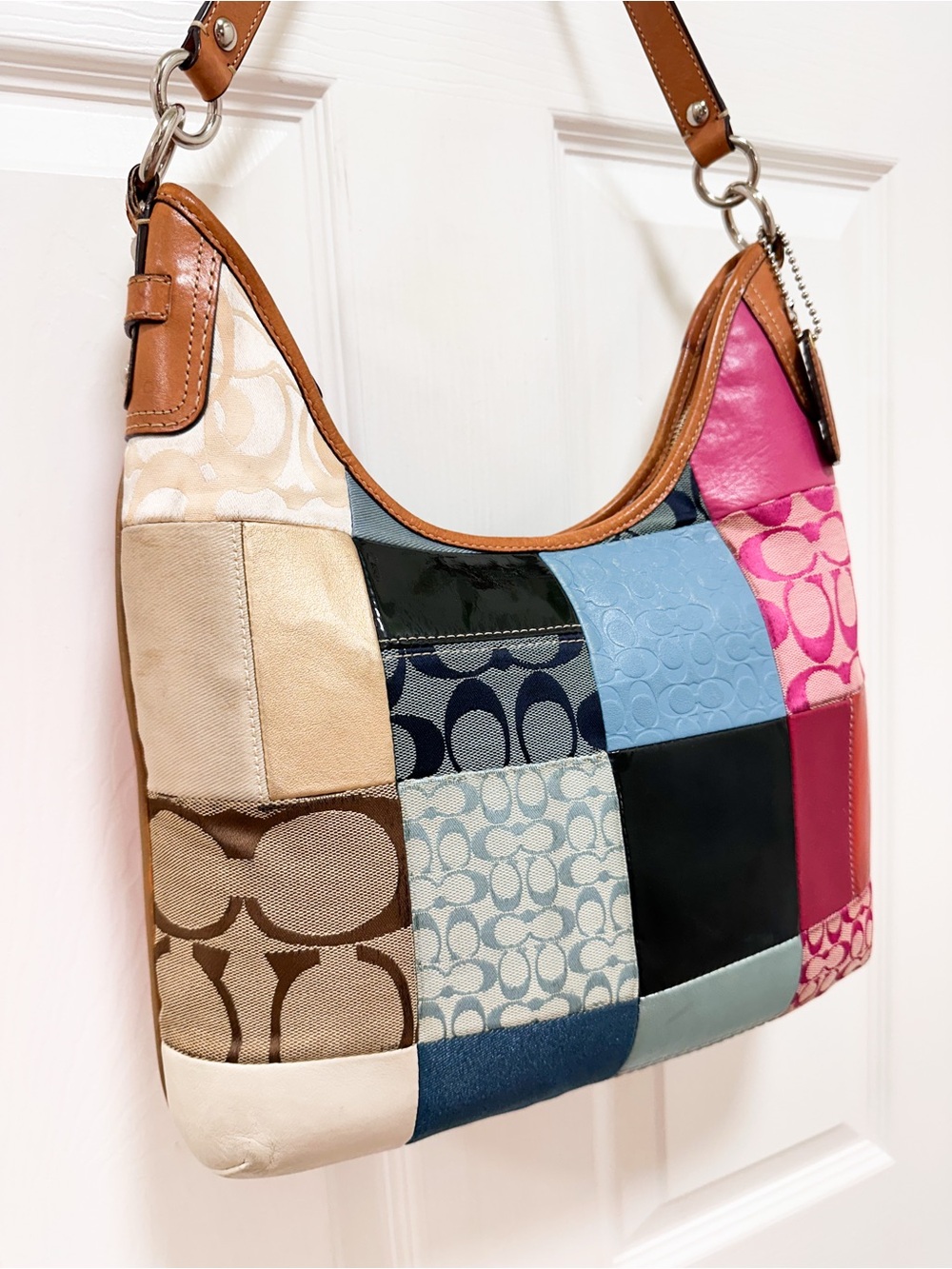 Coach Patchwork Convertible Hobo Shoulder Crossbody Bag - Picture 2 of 16